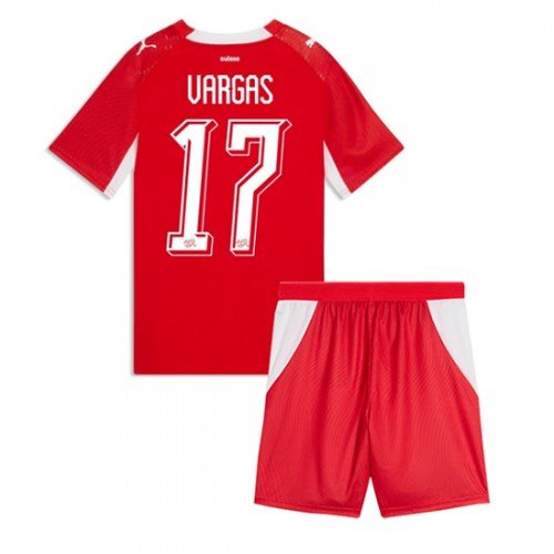 Sveitsi Ruben Vargas #17 Kotipaita Lapsille MM-kisat 2026 Lyhythihainen (+ Lyhyet housut)